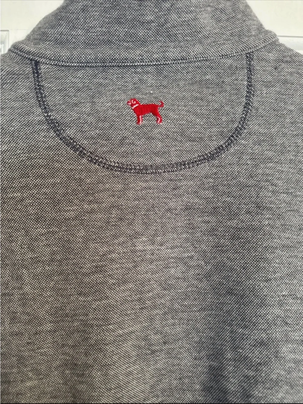 The Black Dog Men's Grey Quarter- Zip Large